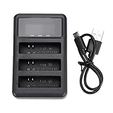 Cargador de batería para cámara de acción, Accesorio Negro con Carga USB de 3 Ranuras para XiaoYi Mi JIA