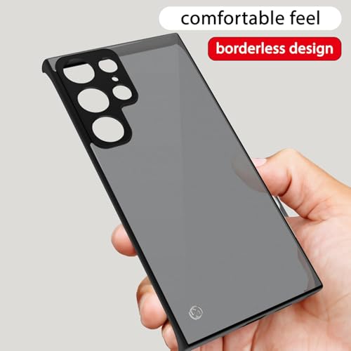 Image of MOBILOVE Back Cover Case for Samsung Galaxy S24 Ultra | Stylish Frameless Design | Hybrid Matte Hard Case | Soft TPU Shock Proof Bumper with Camera Protection (Black)