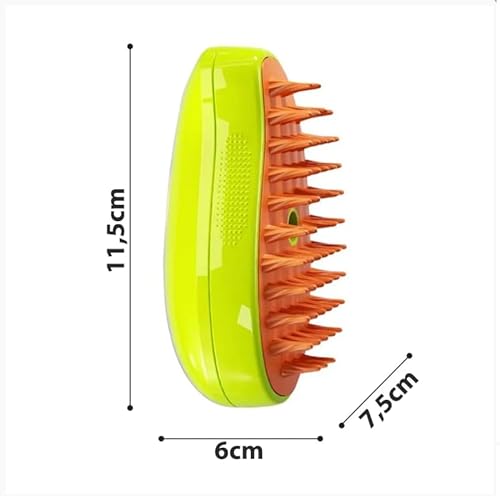 Escova Tira Pelo Vapor Pet Usb Recarregável Cão Gato (Amarelo)
