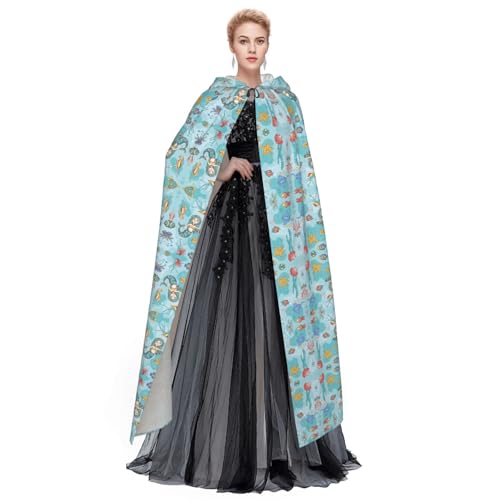 Capa con capucha de sirena para fiestas de disfraces y bailes de máscaras de adultos 3