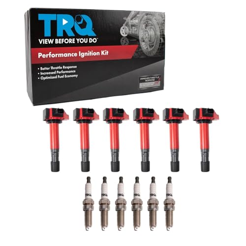 TRQ Ignition Coil and Spark Plug Kit 12 Piece Coil on Plug Compatible with 2014-23 Acura MDX 14-20 RLX 15-20 TLX 16-21 Honda Pilot 18-21 Odyssey 19-20 Passport 17-20 Ridgeline