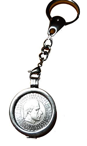 Llavero de plata Friedrich Von Schiller joya numismática con moneda de 10 DM conmemorativa