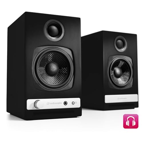 Image of Audioengine A2-HD (HD3) Bluetooth PC and Computer Desktop Speakers with aptX HD - USB, RCA, Headphone for Music Gaming Movies Studios Dorms Bedrooms Offices