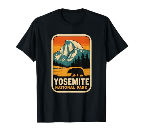 Yosemite, Retro, Half Dome, Bear T-Shirt