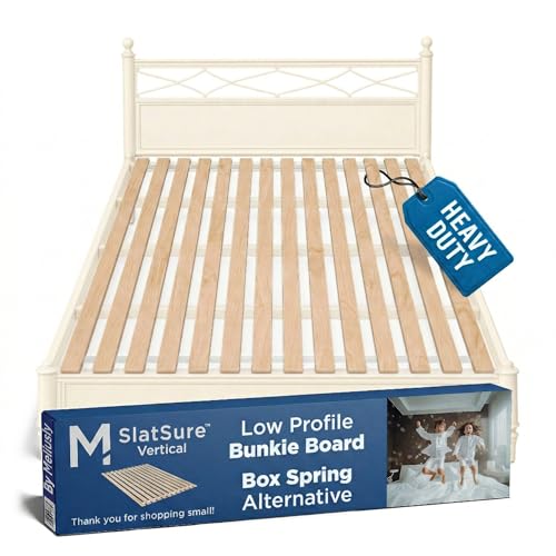 Meliusly SlatSure Queen Size Bunkie Board – Heavy Duty Vertical Bed Slats & Foldable Wooden...