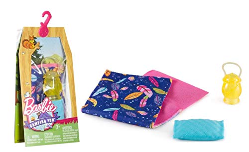 Barbie Camping Fun accessoriesSleeping bag, Lantern and Pillow - 3 Pieces