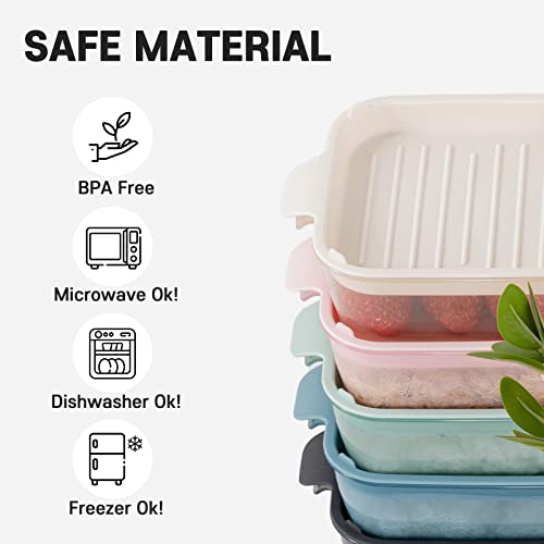 Goodsdeco Food Storage Containers Set - Bpa Free Plastic Containers With Easy Lock Lids Set Of 5 (Total 10 Pieces), Microwave Dishwasher Safe, Kitchen Pantry Organization (Pink) #TOP3