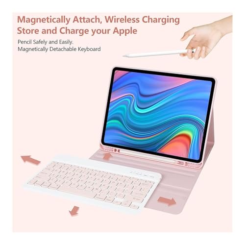 Coque iPad Air 13 M3 avec clavier pour travailler au café ou en voyage couleur bleu ciel