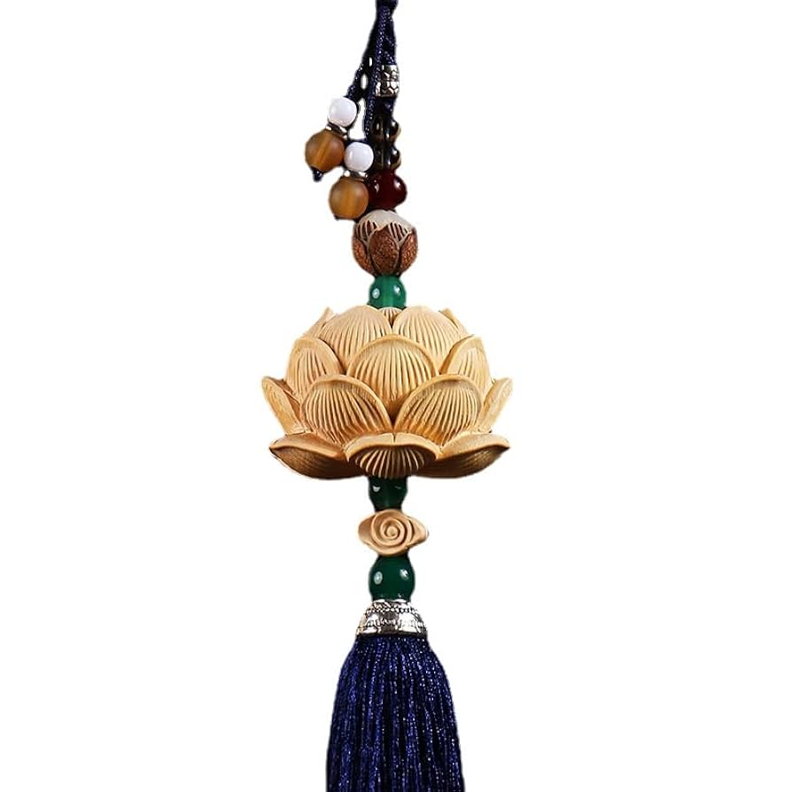 Amazon.co.jp: 手作り 蓮の花 ハス 車のキーストラップ ツゲの