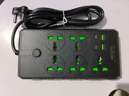 Image of Long Cord Extension Board Universal Extension Socket Surge Protector Desk Charging Station for Office School Home Surge Protector Power Strip with Outlets and USB Ports (B07)