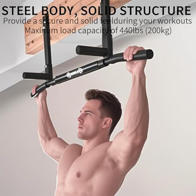 Joist Mounted Pull Up Bar, Ceiling Mount Chin Up Bar for Home Gym, Beam, Rafter, Easy installation, 42 Wide Bar