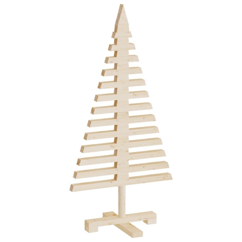 vidaXL Árbol de Navidad de Madera de Adorno Madera Maciza Pino 90 cm