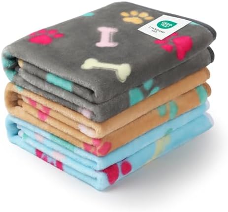 Luciphia 1 Pack 3 Blankets Fluffy Premium Fleece Pet Blanket Flan...