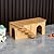 LuckyOpt Wooden Hamster Hideout, Luxury Small Animal Hamster House with 2 Rooms and Funny Climbing Ladder Hamster Exercise Toys for Dwarf Hamster, Rat, Gerbil, Mouse (Bear)