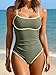 Eomenie Womens One Piece Swimsuits Tummy Control Slimming Bathing Suit for Women Color Block Swimwear Ruched Swim Suit