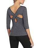 ♪Schmeichelhafter Hemdsaum: Ausgestellt Flowy Hem. Dieser beeindruckende Saum passt gut zu Caprihosen, Leggings, Jeans und Sporthosen, was die Person wirklich anmutiger und charmanter macht.
