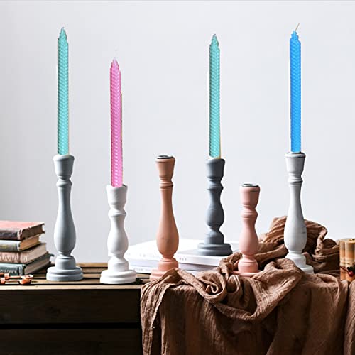 Image of Set of 14 Colorful Beeswax Taper Candles, 9 Inch Tapered Candles Ideal as Dinner Candles - Smokeless and Unscented Taper Candles LoWedding,Dinner, Home Decor