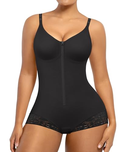 SHAPELLX Shapewear for Women Tummy Control Half Body Shaper Snatched Zipper Butt Lifting Faja Colombiana Bodysuits for Women