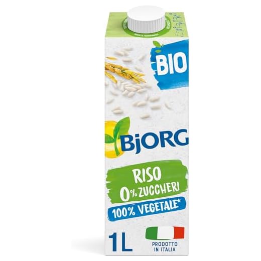 BJORG Bevanda di Riso Biologico 0% Zuccheri, Bevanda Vegetale a Basso Contenuto di Grassi, 100% Ingredienti di Origine Vegetale, Senza Glutine, Vegan, Prodotto in Italia, 1L
