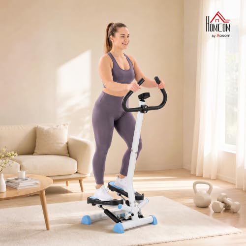 HOMCOM Stepper met handgreep voor thuis tot 100 kg Blauw...