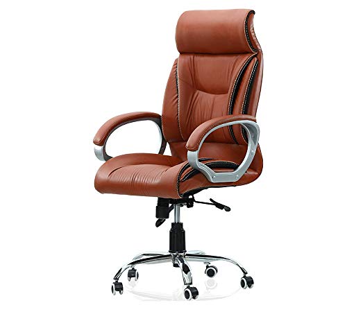 Image of High-Back Office Chair | Upholstery Primium Leatherette | Director & Executive Chair |Height Adjustable & Revolving Chair |Metal Legs & WheelBase | Top Office Chair (MSL-127)