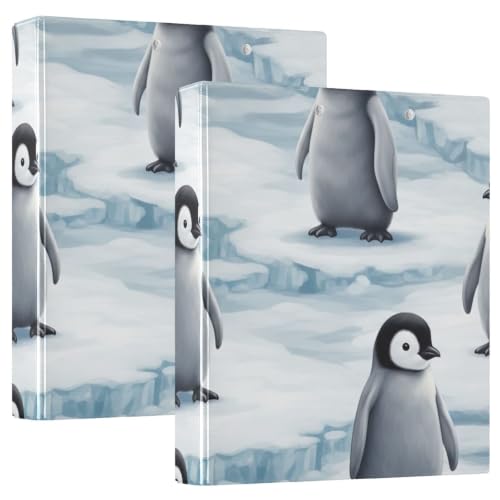 Classeur décoratif à anneaux pour l'école et le bureau motif pingouins