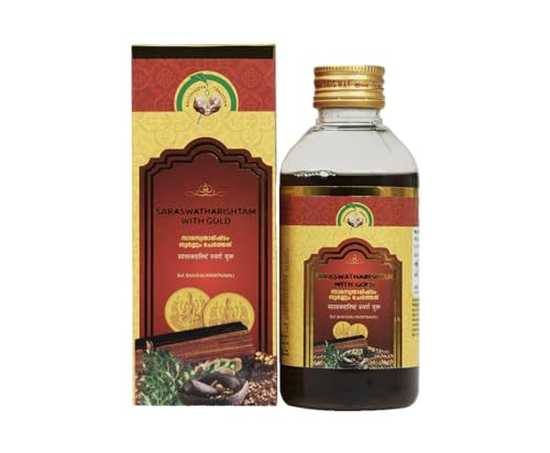 Image of SARASWATHARISHTAM WITH GOLD (450ml) | Memory loss, General debility, Learning difficulty & Speech disorders | Vaidyaratnam | Ayurvenue.com