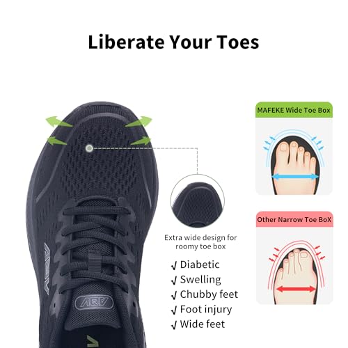 Image of MAFEKE Womens Wide Width Orthotic Shoes Arch Support US 6.5-11 | Wide Width Fit,Arch Support Insole,Orthotic Design,Plantar Fasciitis Friendly,Breathable Mesh Upper,Daily Walking Comfort