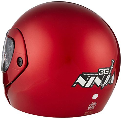 Image of Studds Full Face Helmet Ninja 3G (Eco Cherry Red, M) & Universal Helmet Security Guard /Lock for Fender Fitment
