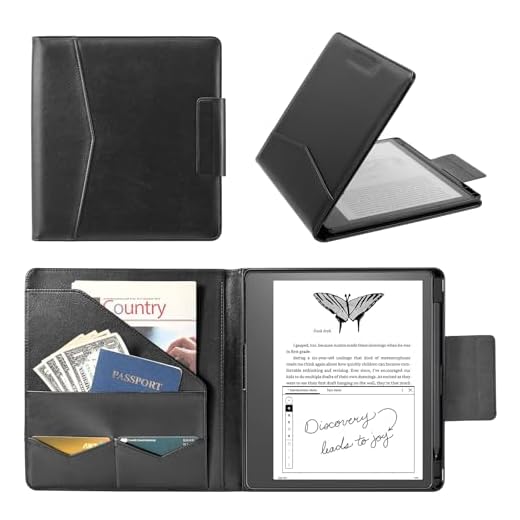 CoBak Premium PU Leather Case for Kindle Scribe 10.2", TouchPad D10, Boox Note Air 5, Folio Cover with Pen Holder, Auto Sleep/Wake, Card Slots & File Folders for Business, Not for Remarkable