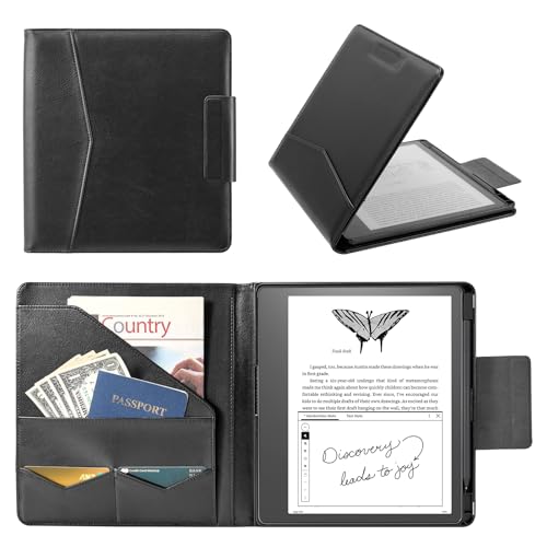 Image of CoBak Premium PU Leather Case for Kindle Scribe 10.2 inch, TouchPad D10, Boox Note Air 3, Folio Cover with Pen Holder, Auto Sleep /Wake, Card Slots & File Folders for Business, Not for Remarkable