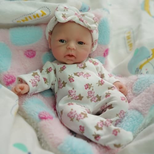 Mire & Mire Reborn Babypuppen 7 Zoll Mädchen Silikon Puppe Mini Realistische Babypuppen Silikon Ganzkörper Handgefertigt – Bild 5