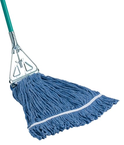 Image of Winco Yarn Mop Head, 32-Ounce, 4 Ply Loop End, Blue