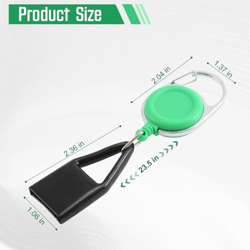Image of Tarini 2Pcs Retractable Lighter Leash Keychain 1 Black+1 Green Anti-Lost Lighter Holder with Metal Clip, 25.6 Inch Cord for Fishing Hiking Camping Everyday Carry