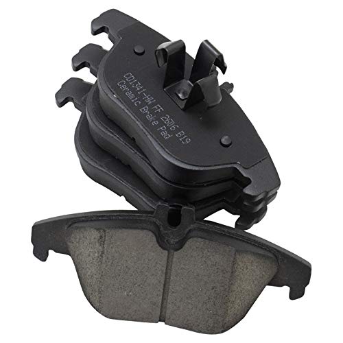 Image of TRQ Rear Brake Pad and Rotor Set Ceramic Compatible with 2010-2014 Mercedes-Benz E350 2015 E400 2013-2015 GLK250 2010-2015 GLK350