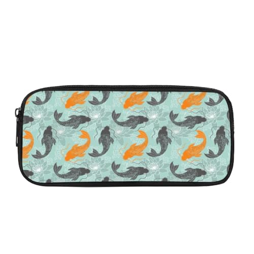 Image of Japanese Koi Carp Pencil Case for Men Women,Large Capacity Pencil Box for Boys Girls,Pencil Case Pouch with Zipper for School Work Travel