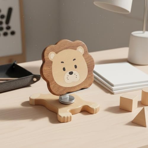 Support tablette pliable motif lion avec réglage multidirectionnel