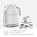 SMEG 7-Cup Variable Temperature Electric Kettle - Retro Style Aesthetic with Advanced Technology - Stainless Steel, 1400W, 120V, 360° Swivel Base, Keep Warm Function (Stainless Steel)