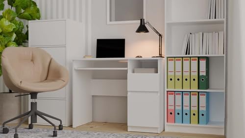 Bureau informatique blanc au design minimaliste griffless table de travail chic et robuste - 6