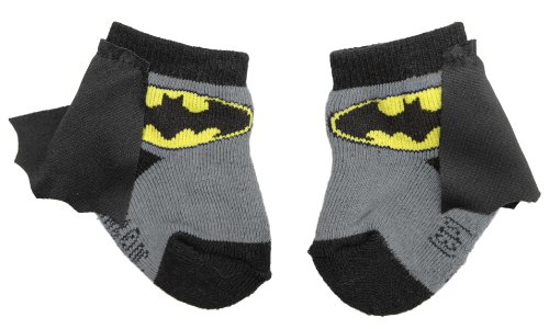 Batman Infant Socks with Cape, Black/Grey