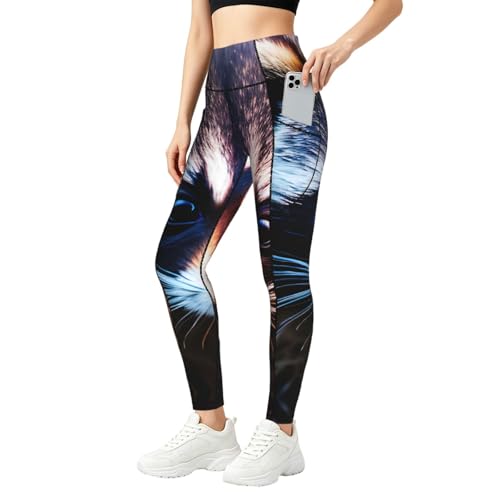 Pantalones de yoga de cintura alta Little Raccoon con bolsillos prácticos para mujer