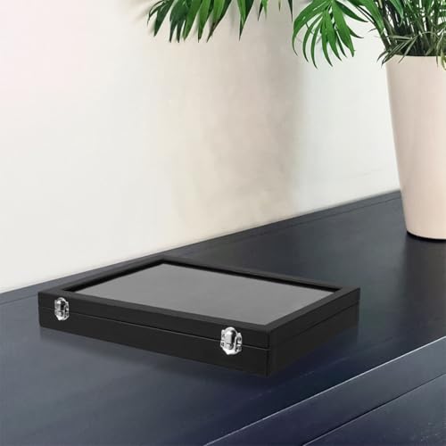 Vitrine à minéraux en PU noir lot de 2 boîtes à 36 compartiments - 4