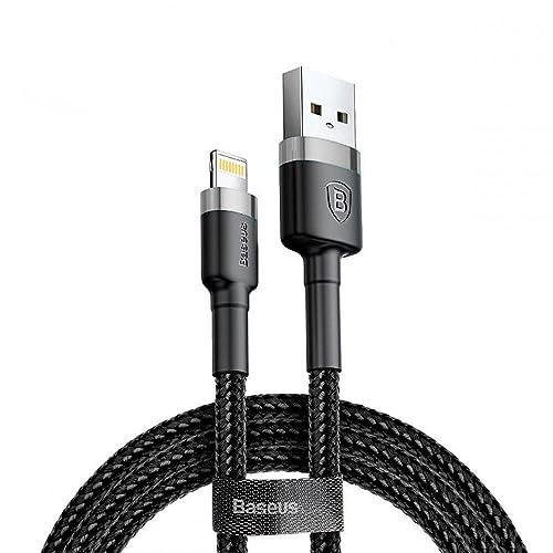 Cabo de carregamento e cabo de transferência de dados da série Baseus Cafule, USB-A e Lightning 1.5 A, 2 Meter, cinza - preto
