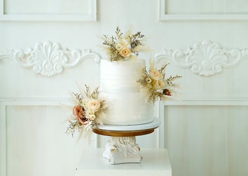 Set de 3 adornos florales para pastel de boda miniatura 1