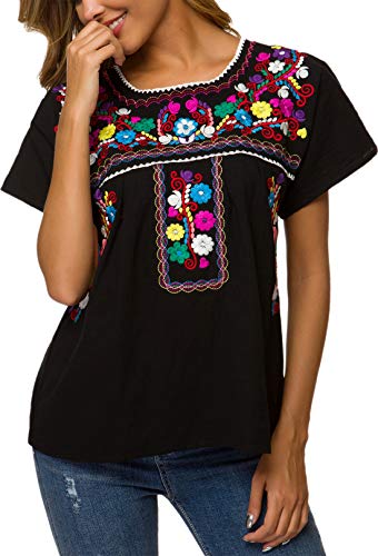 YZXDORWJ Women Mexican Embroidered Shirt4