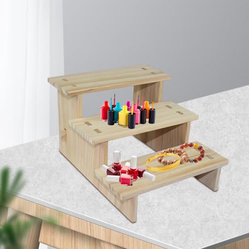 Vaveren Suporte de exibição de madeira, rack de joias, decoração, luminárias colecionáveis, exposito