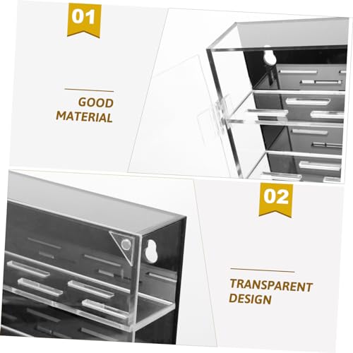 Caja organizadora para monedas con cápsulas transparente negra miniatura 3