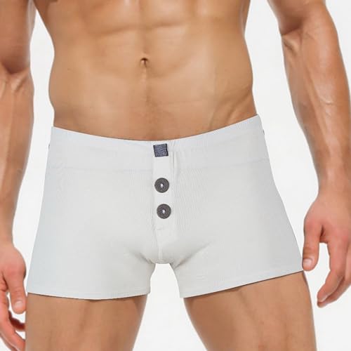 Mens Boxer Shorts Soft Stretch Boxer Shorts for Men Solid Breathable Mens Boxer with Button Fly2