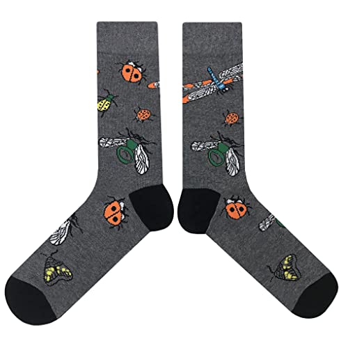 Weird Bug Dress Socks Funny Novelty Crazy Fun Design Men Size 8-12 Cotton Casual Crew Colorful Funky Fancy Socks Gift for Men2