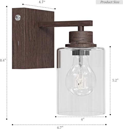 Image of Rayogale Walnut Battery Operated Wall Sconce Set of Two with Remote Control